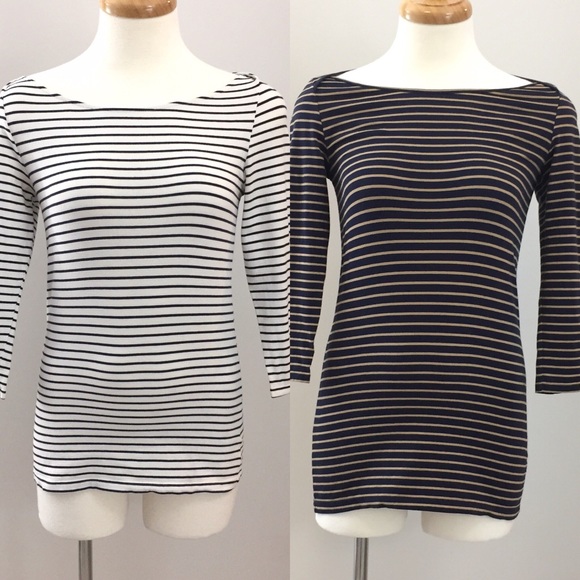 T. Babaton Stripped Boat Neck Tees